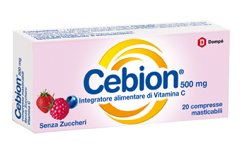 CEBION MASTICABILE SENZA ZUCCHERO VITAMINA C 500 MG 20 COMPRESSE - farmacialombardia.it