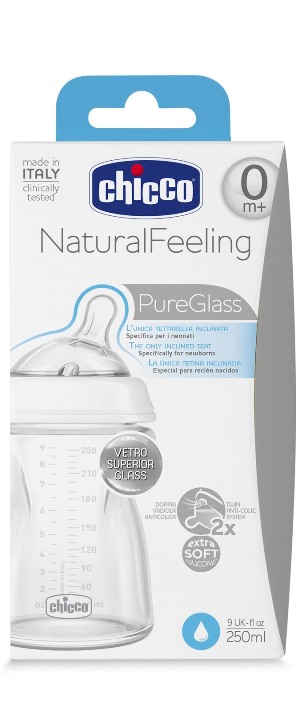 CHICCO BIBERON NATURALFEELING VETRO 0M+ 250 ML - farmacialombardia.it
