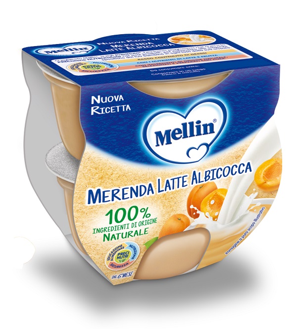 MELLIN MERENDA LATTE ALBICOCCA 2 X 100 G - farmacialombardia.it