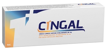 SIRINGA PRERIEMPITA INTRA ARTICOLARE CINGAL 4 ML 22MG/ML ACIDO RETICOLATO CON 4,5 MG/ML TRIAMCINOLONE ESACETONIDE - farmacialombardia.it