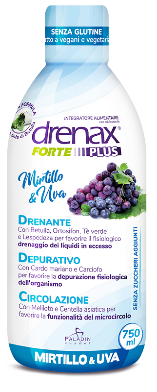 DRENAX FORTE PLUS ORIGINALE CON MIRTILLO E UVA 750 ML - farmacialombardia.it