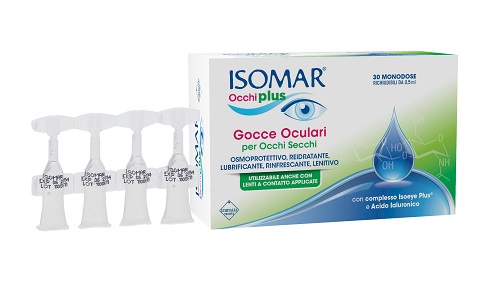 ISOMAR OCCHI PLUS GOCCE OCULARI PER OCCHI SECCHI ALL'ACIDO IALURONICO 0,25% 30 FLACONCINI MONODOSE - farmacialombardia.it