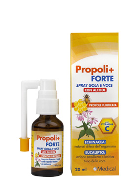 PROPOLI+ FORTE SPRAY GOLA E VOCE ALCOLICO 20 ML - farmacialombardia.it