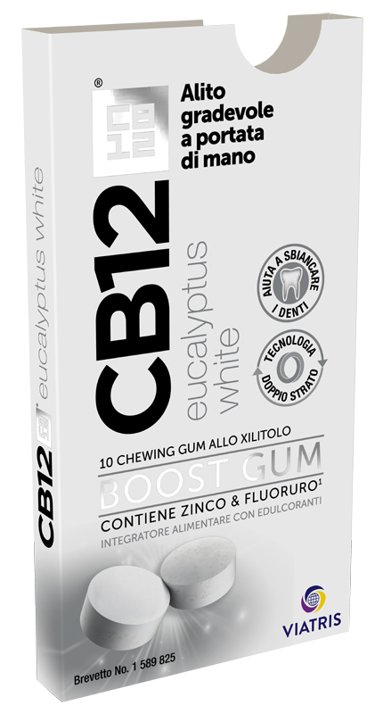 CB12 BOOST EUCALYPTUS WHITE 10 CHEWING GUM - farmacialombardia.it