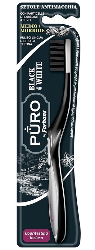 FORHANS SPAZZOLINO BLACK4WHITE SETOLE CARBONE - farmacialombardia.it