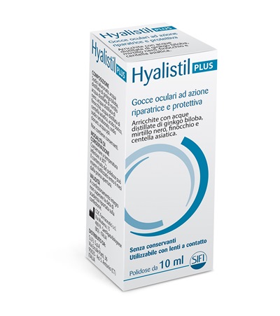 GOCCE OCULARI HYALISTIL PLUS ACIDO IALURONICO 0,4% ACQUA DISTILLATA DI GINKGO BILOBA + MIRTILLO NERO + FINOCCHIO + CENTELLA ASIATICA 10 ML - farmacialombardia.it