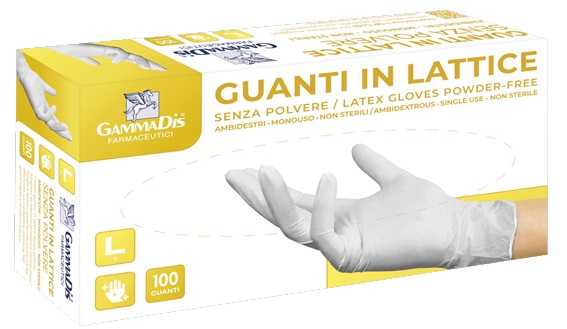 GUANTI LATTICE CON POLVERE MEDIUM 100 PEZZI GAMMADIS - farmacialombardia.it