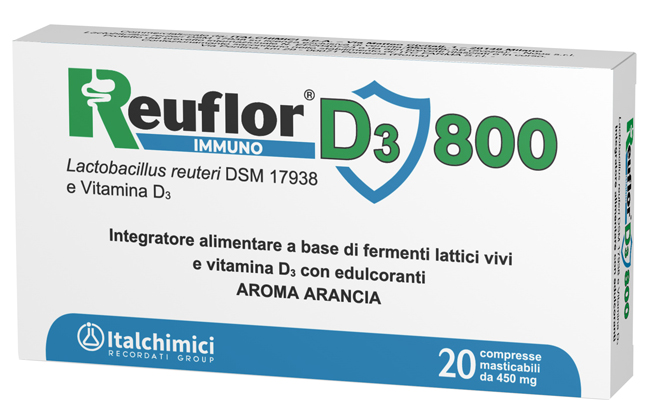 REUFLOR D3 800 20 COMPRESSE MASTICABILI AROMA ARANCIA - farmacialombardia.it