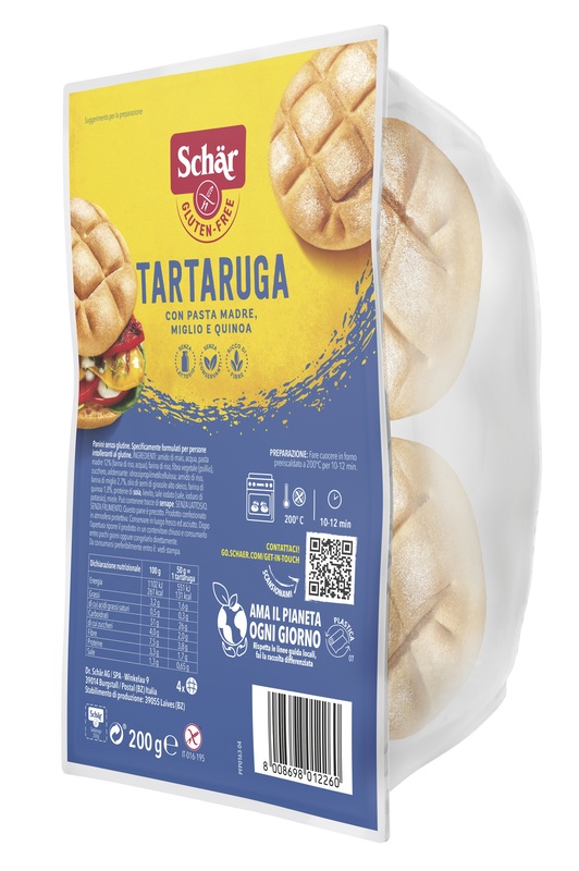 SCHAR TARTARUGA PANE SENZA LATTOSIO 200 G - farmacialombardia.it