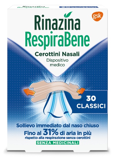RINAZINA RESPIRABENE CEROTTI NASALI CLASSICI CARTON 30 PEZZI - farmacialombardia.it
