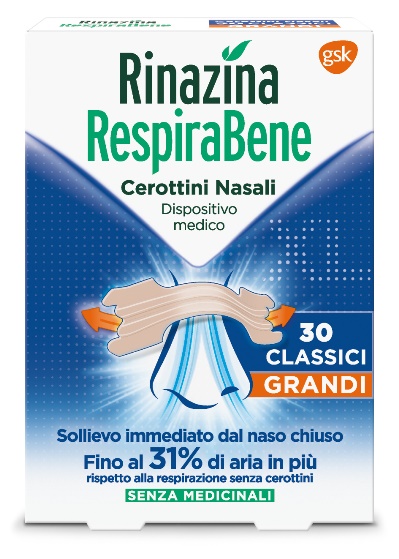 RINAZINA RESPIRABENE CEROTTI NASALI CLASSICI GRANDI CARTON 30 PEZZI - farmacialombardia.it