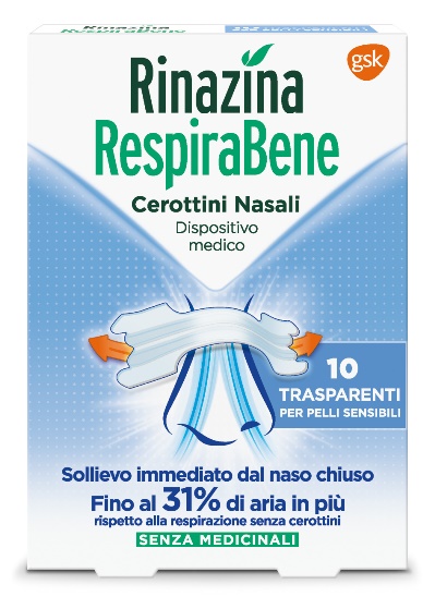 RINAZINA RESPIRABENE CEROTTI NASALI TRASPARENTI CARTON 10 PEZZI - farmacialombardia.it