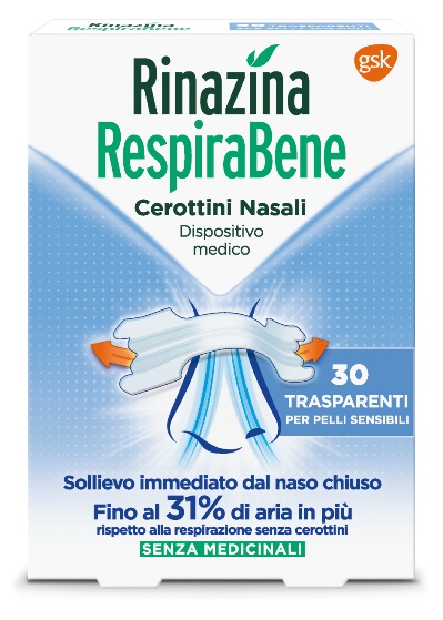 RINAZINA RESPIRABENE CEROTTI NASALI TRASPARENTI CARTON 30 PEZZI - farmacialombardia.it