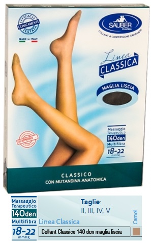 SAUBER CLASSICO COLLANT 140 DENARI MAGLIA LISCIA CAMEL 3 - farmacialombardia.it