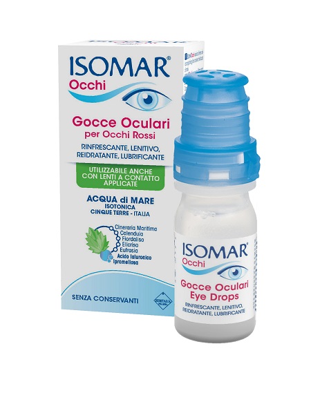 ISOMAR OCCHI GOCCE OCULARI ALL'ACIDO IALURONICO 0,20% 10 ML SENZA CONSERVANTI - farmacialombardia.it