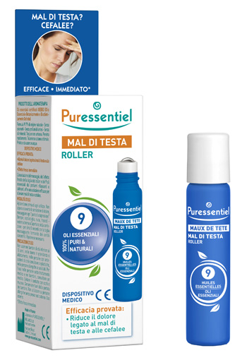 PURESSENTIEL ROLLER MAL DI TESTA AI 9 OLI ESSENZIALI 5 ML - farmacialombardia.it