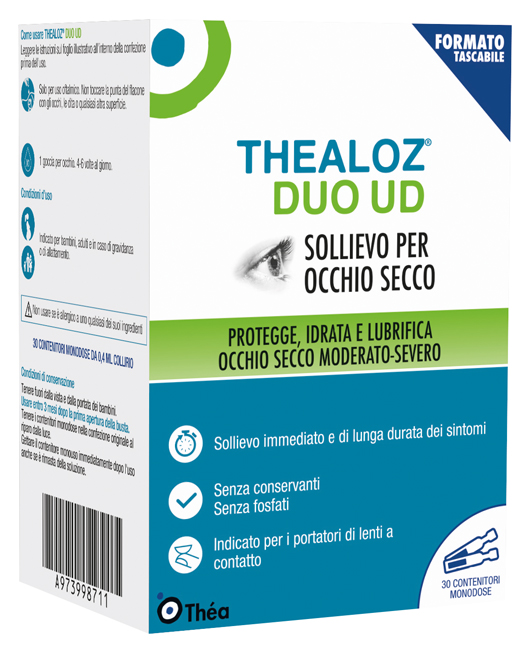 GOCCE OCULARI THEALOZ DUO UD 30 CONTENITORI MONODOSE 0,4 ML - farmacialombardia.it