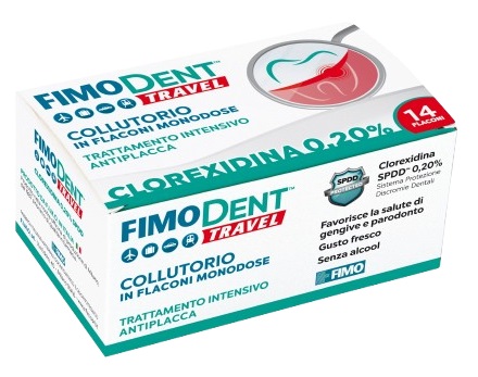 FIMODENT TRAVEL COLLUTORIO CLOREXIDINA SPDD 0,20% 14 FLACONCINI MONODOSE 10 ML - farmacialombardia.it