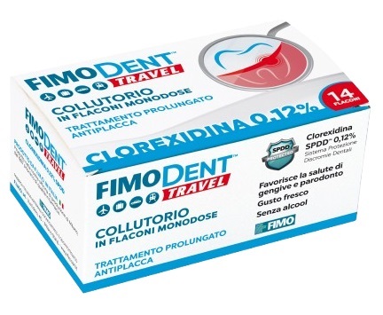 FIMODENT TRAVEL COLLUTORIO CLOREXIDINA SPDD 0,12% 14 FLACONCINI MONODOSE 10 ML - farmacialombardia.it