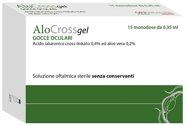 ALOCROSS SOLUZIONE OFTALMICA ACIDO IALURONICO CROSS-LINKATO 0,2% E ALOE VERA 15 MONODOSE DA 0,35 ML - farmacialombardia.it