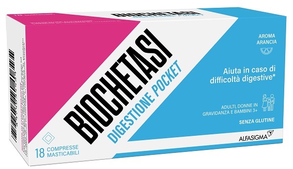 BIOCHETASI DIGESTIONE POCKET 18 COMPRESSE MASTICABILI - farmacialombardia.it