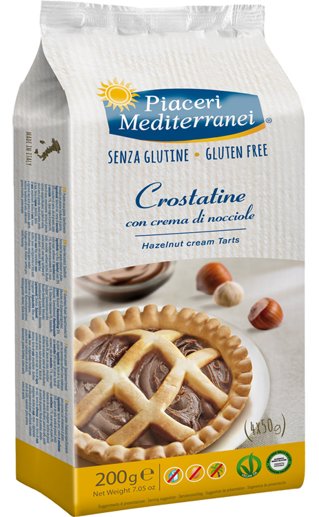 PIACERI MEDITERRANEI CROSTATINA CON CREMA DI NOCCIOLA 4 X 50 G - farmacialombardia.it