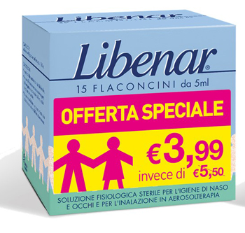 LIBENAR 15 FLACONCINI SOLUZIONE ISOTONICA 5 ML TAGLIO PREZZO - farmacialombardia.it