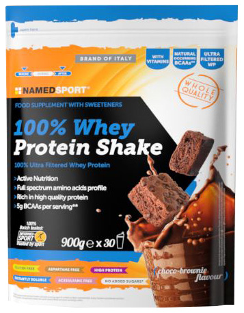 100% WHEY PROTEIN SHAKE CHOCO BROWNIE 900 G - farmacialombardia.it