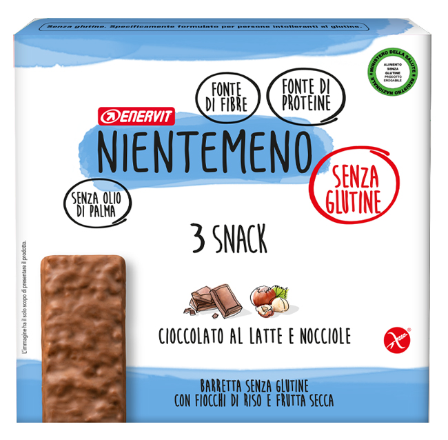 NIENTEMENO BAR CIOCCOLATO AL LATTE NOCCIOLE 3 X 33 G - farmacialombardia.it