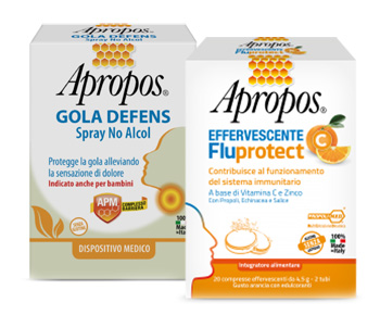 APROPOS SPRAY NO ALCOL + C FLUPROTECT EFFERVESCENTE - farmacialombardia.it