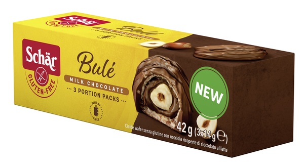 SCHAR BULE' CIALDE WAFER CON NOCCIOLA RICOPERTE DI CIOCCOLATO AL LATTE 3 PORZIONI DA 14 G - farmacialombardia.it