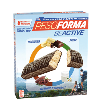 PESOFORMA BEACTIVE BARRETTA CIOCCOLATO BIANCO E NERO 6 PEZZI - farmacialombardia.it