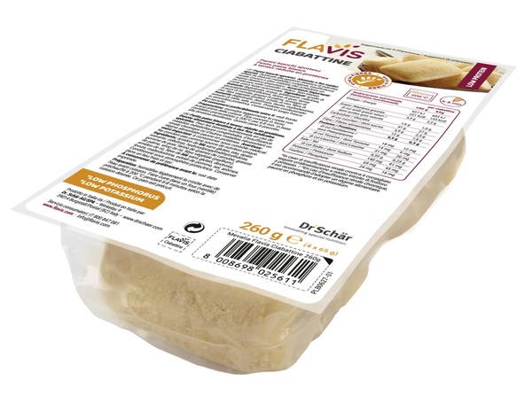 FLAVIS CIABATTINE PANINI BIANCHI APROTEICI 4 PEZZI DA 65 G - farmacialombardia.it