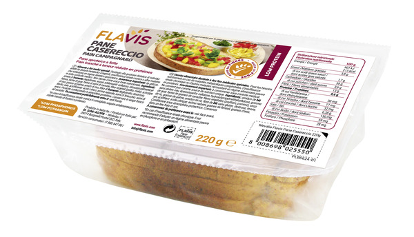 FLAVIS PANE CASERECCIO PANE APROTEICO A FETTE 220 G - farmacialombardia.it