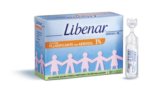 SOLUZIONE SALINA IPERTONICA 3% LIBENAR PER INALAZIONE CON AEROSOL 18 FLACONCINI MONOUSO X 4ML - farmacialombardia.it