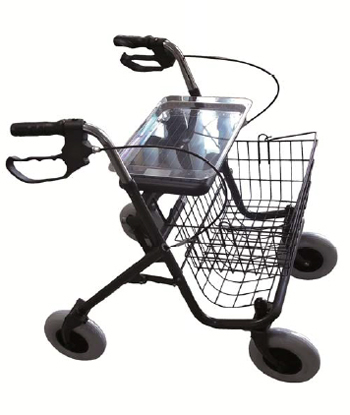 DEAMBULATORE DA PASSEGGIO CON 4 RUOTE, SEDILE, FRENO E CESTINO - farmacialombardia.it