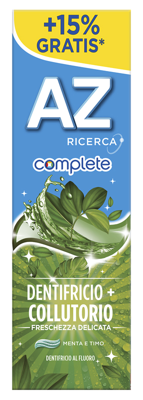 AZ COMPLETE DENTIFRICIO + COLLUTORIO FRESCHEZZA DELICATA 75 ML - farmacialombardia.it