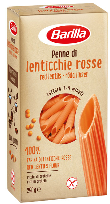 BARILLA PENNE DI LENTICCHIE ROSSE 250 G - farmacialombardia.it
