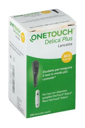 LANCETTE PUNGIDITO ONETOUCH DELICA PLUS 200 PEZZI - farmacialombardia.it