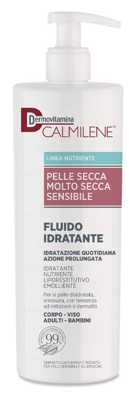 DERMOVITAMINA CALMILENE FLUIDO IDRATANTE PER PELLE SECCA, MOLTO SECCA E SENSIBILE 500 ML - farmacialombardia.it