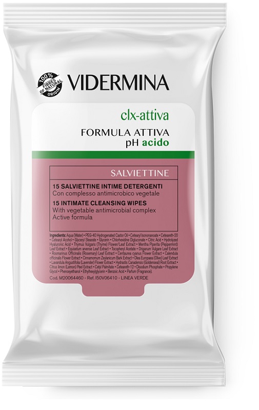 VIDERMINA CLX ATTIVA 15 SALVIETTE INTIME DETERGENTI - farmacialombardia.it