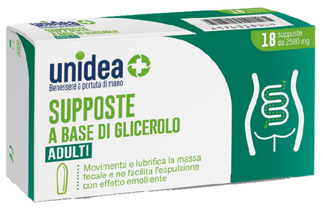 UNIDEA SUPPOSTE GLICEROLO 2500MG 18 PEZZI - farmacialombardia.it