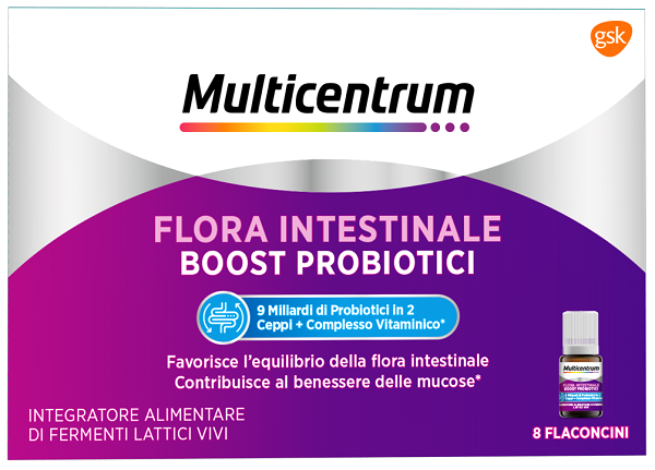MULTICENTRUM FLORA INTESTINALE BOOST PROBIOTICI 8 FLACONCINI - farmacialombardia.it