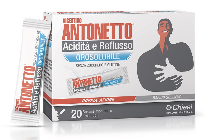 DIGESTIVO ANTONETTO ACIDITA' E REFLUSSO OROSOLUBILE 20 BUSTINE - farmacialombardia.it