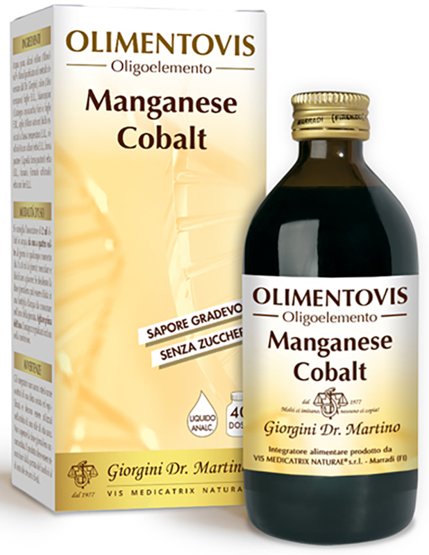 OLIMENTOVIS OLIGOELEMENTO MANGANESE COBALT LIQUIDO ANALCOLICO SENZA ZUCCHERI 200 ML 40 DOSI - farmacialombardia.it