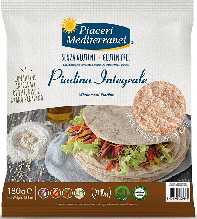 PIACERI MEDIT PIADINA INTEGRALE 180 G - farmacialombardia.it