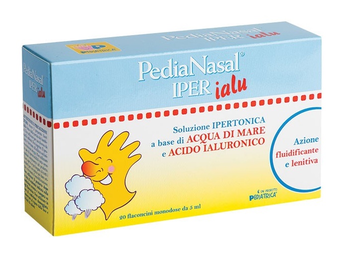 PEDIANASAL IPER SOLUZIONE IPERTONICA CON ACIDO IALURONICO 20 FLACONCINI MONODOSE DA 5 ML - farmacialombardia.it