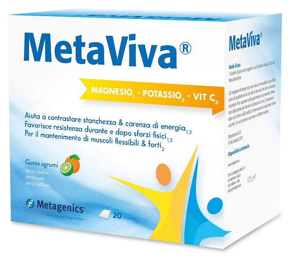 METAVIVA MAGNESIO POTASSIO VITAMINA C 20 BUSTINE - farmacialombardia.it