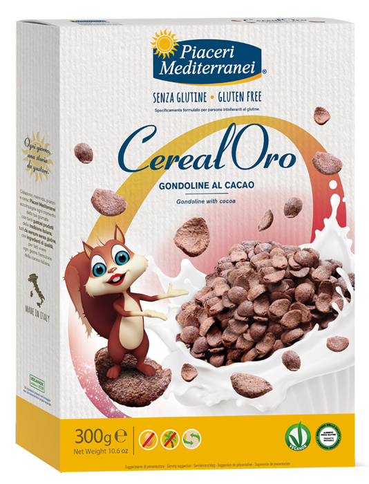 PIACERI MEDITERRANEI CEREALORO GONDOLINE CACAO 300 G - farmacialombardia.it