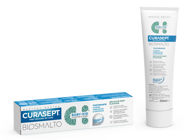 CURASEPT BIOSMALTO DENTIFRICIO BABY KID MENTA CARIE ABRASIONE & EROSIONE 50 ML - farmacialombardia.it